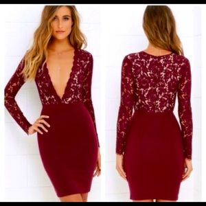 Lulu’s Swoon-er later, wine dress